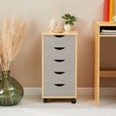 Ver imagem 2 de Gaveteiro Escritório Madeira Maciça 5 Gavetas Rodízios Lagos Idimex