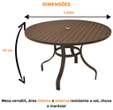 Ver imagem 6 de 4 Cadeiras e Mesa 1,20m Tampo Ripado Área Jardim Piscina