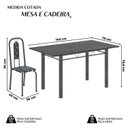 Ver imagem 4 de Conjunto de Mesa Tubular 140cm x 75cm Tampo Ardósia Indiano com 6 Cadeiras Lívia Prata/Preto