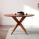 Ver imagem 1 de Mesa de Jantar Base Estrelada de Madeira Maciça 108cm Alice
