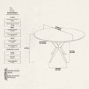 Ver imagem 3 de Mesa de Jantar Base Estrelada de Madeira Maciça 108cm Alice