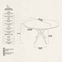 Ver imagem 3 de Mesa de Jantar Base Estrelada de Madeira Maciça 108cm Alice