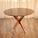 Ver imagem 5 de Mesa de Jantar Base Estrelada de Madeira Maciça 108cm Alice