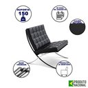 Ver imagem 2 de Poltrona Barcelona Couro Legítimo Base Cromada Preto