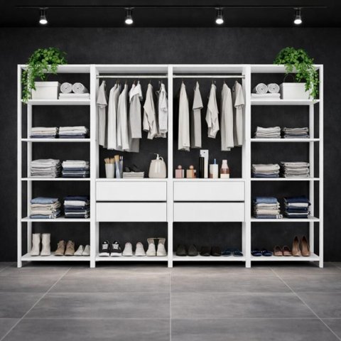 Guarda-roupa Closet Modulado Texas 4 Gavetas 270cm Multimóveis Mp4787 Branco