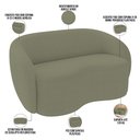 Ver imagem 4 de Sofá 3 Lugares 180cm Sala de Estar Living Oscar K01 Bouclê Verde - Lyam Decor
