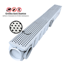 Ver imagem 5 de Ralo Quintal 10x100 Inox Perfurado Coletor Branco Saídas 75mm Borda de Piscina