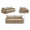 Ver imagem 3 de Sofá sem Caixa Retrátil e Reclinável 1,85m com Molas Karla Linho Bege Rover & Beato