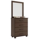 Ver imagem 1 de Cômoda para Quarto 85cm com Espelho Pé Madeira Eduarda Café F07 - Mpozenato
