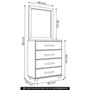 Ver imagem 4 de Cômoda para Quarto 85cm com Espelho Pé Madeira Eduarda Café F07 - Mpozenato