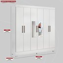 Ver imagem 2 de Guarda Roupa Casal 6 Portas com Espelho e 3 Gavetas York - Branco