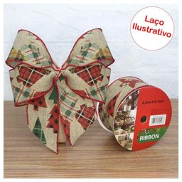 Kit 2 Rolo Fita Aramada Natal Decoração Natalina 6,3cm X 9,14m - 1