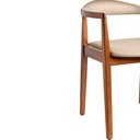 Ver imagem 4 de Cadeira para Mesa de Jantar Mavy 55cm Madeira Maciça com Braço | Linho Bege - Sallar Home