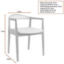 Ver imagem 3 de Cadeira para Mesa de Jantar Mavy 55cm Madeira Maciça com Braço | Linho Bege - Sallar Home