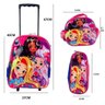 Kit Mochila Infantil com Rodinhas Meninas Princesas Bolsa Escolar Estojo e Lancheira Térmica Rosa - 7