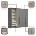Ver imagem 7 de Guarda Roupa Casal Nova York 6 Portas com Amortecimento 6 Gavetas com Usinagem Espreso Móveis