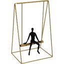 Ver imagem 1 de Escultura Decorativa Estátua Enfeite Metal 29x18xcm Dourado