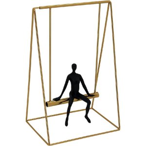 Escultura Decorativa Estátua Enfeite Metal 29x18xcm Dourado