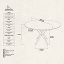 Ver imagem 3 de Mesa de Jantar Base Estrelada de Madeira Maciça 100cm Alice Marrom/Cinamomo
