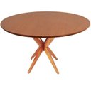Ver imagem 2 de Mesa de Jantar Base Estrelada de Madeira Maciça 100cm Alice Marrom/Cinamomo
