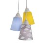 Lustre Pendente Bebê Nuvens Tons De Cinza, Azul E Amarelo - 2