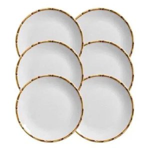 Conj 6 Pratos Raso Bambu