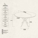 Ver imagem 3 de Mesa de Jantar Base Estrelada de Madeira Maciça 120cm Alice