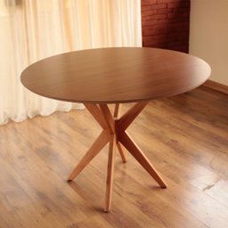 Mesa de Jantar Base Estrelada de Madeira Maciça 120cm Alice - 1