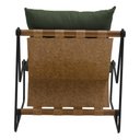 Ver imagem 6 de Kit Poltrona com Puff Turim Base Aço Preto Recouro Camel Poliéster Verde Musgo - Nexta Casa