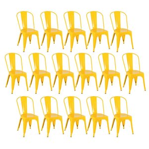 Kit 16 Cadeiras Iron Tolix Amarelo