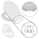 Ver imagem 1 de Assento Vaso Sanitário Oval Almofadado Branco + Conjunto Fixação Assento Sanitário Almofadado Branco