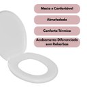 Ver imagem 4 de Assento Vaso Sanitário Oval Almofadado Branco + Conjunto Fixação Assento Sanitário Almofadado Branco