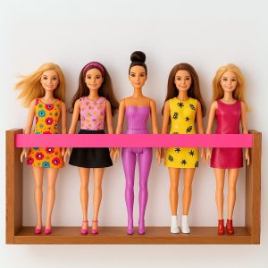 Prateleira para Bonecas Marrom Ripa Color 55cm