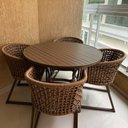 Ver imagem 2 de Mesa em Alumínio com Tampo Ripado com 100cm Pintura Eletrostática