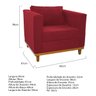 Kit Sofá 2 Lugares e 2 Poltronas Europa Suede Vermelho - Amarena Móveis - 5