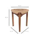 Ver imagem 2 de Banqueta Baixa Madeira Maciça Hanna com Assento em Fibra Natural Trançada À Mão Pinhão