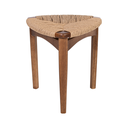 Ver imagem 1 de Banqueta Baixa Madeira Maciça Hanna com Assento em Fibra Natural Trançada À Mão Pinhão