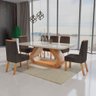 Conjunto Sala de Jantar com Tampo Mdf/vidro 160cmx80cm Mesa Lotus com 6 Cadeiras Viena Luxo - 1