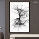 Ver imagem 1 de Quadro Decorativo - Abstrato Preto e Branco Abg009 Tela Canvas - 80x60cm