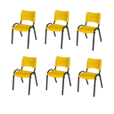 Ver imagem 2 de Kit 6 Cadeiras Iso Fixa Empilhável Escola Igreja Salão:amarelo