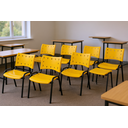 Ver imagem 1 de Kit 6 Cadeiras Iso Fixa Empilhável Escola Igreja Salão:amarelo