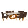 Conjunto Sala de Jantar com Tampo Mdf/vidro 220cmx110cm Mesa Lotus com 8 Cadeiras Liz - 2