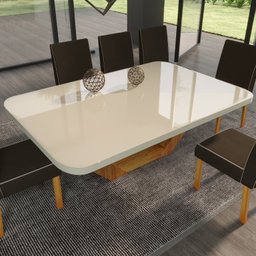 Conjunto Sala de Jantar com Tampo Mdf/vidro 220cmx110cm Mesa Lotus com 8 Cadeiras Liz - 3