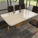 Ver imagem 3 de Conjunto Sala de Jantar com Tampo Mdf/vidro 220cmx110cm Mesa Lotus com 8 Cadeiras Liz