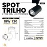 Spot para Trilho Eletrificado Led Integrado 10w Bivolt Preto 3000k - 2