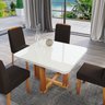 Conjunto Sala de Jantar com Tampo Mdf/vidro 90cmx90cm Mesa Paolla com 4 Cadeiras Viena Luxo - 2