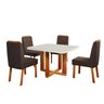 Conjunto Sala de Jantar com Tampo Mdf/vidro 90cmx90cm Mesa Paolla com 4 Cadeiras Viena Luxo - 5