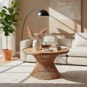 Ver imagem 1 de Mesa de Jantar Cálice Grande em Vime Natural.