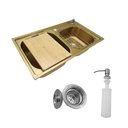 Ver imagem 2 de Cuba Pia Gourmet Luxo Prizi Queenbox Dourada Aço Inox 201 43