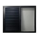 Ver imagem 1 de Janela Veneziana 3 Folhas Móveis Tela Mosquiteira 100x100cm Preto Esquadrias Bergamo